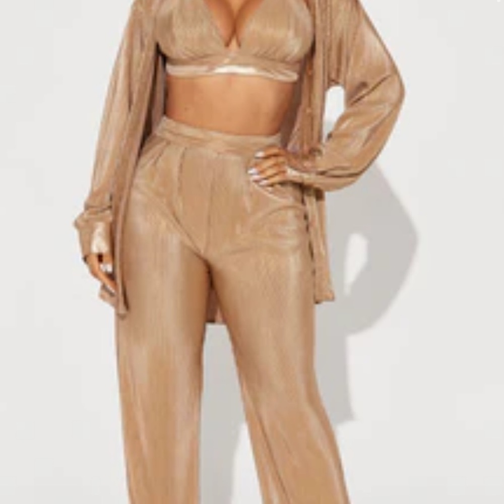 Fashion Nova Gold Two-Piece Set